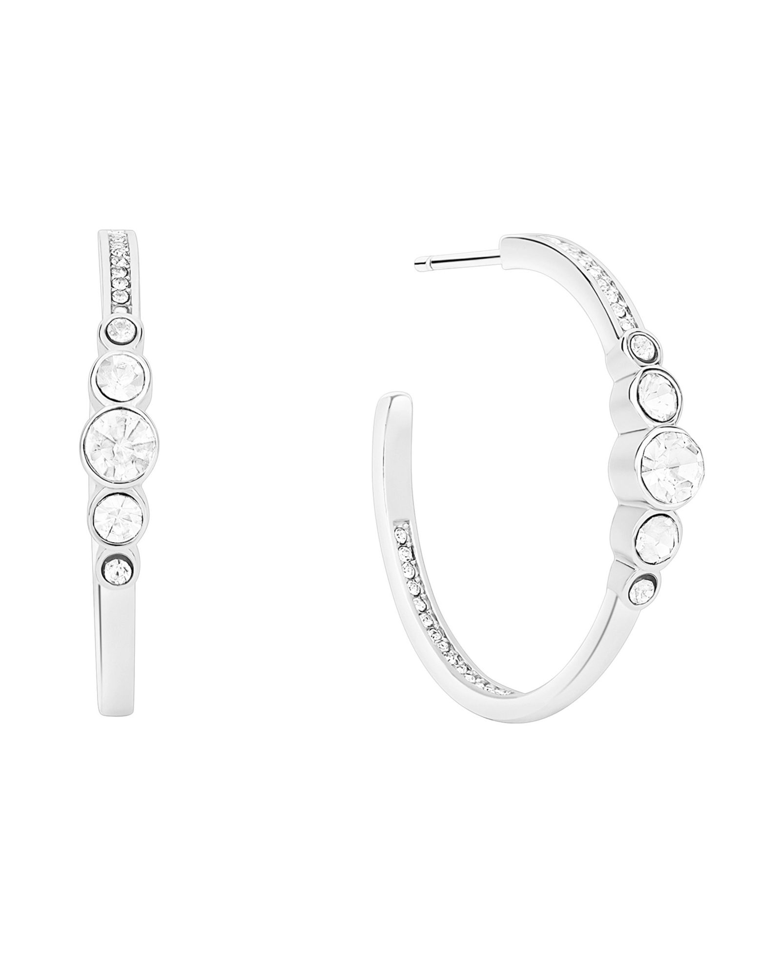 And Now This Серьги-кольца Crystal Post C Hoop