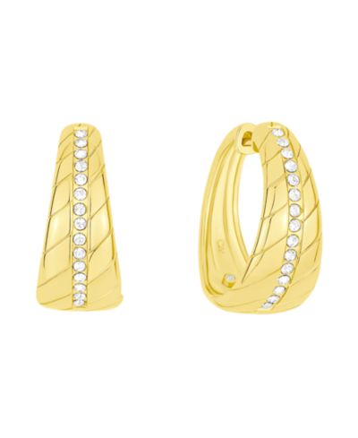Серьги-кольца And Now This Crystal Center Graduated Hinged Hoop
