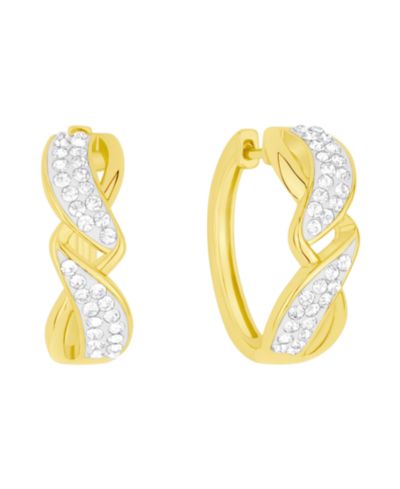 Серьги-кольца And Now This Crystal Twisted Hinged Hoop