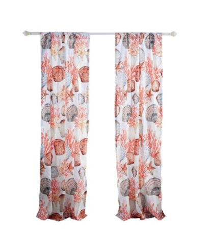 Greenland Home Fashions Beach Days Window Panel Pair - 42x84", Coral
