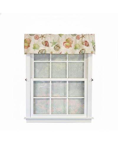 RLF Home 100% Cotton High Quality Beachbound Tailored Window Valance with 1.5" Rod Pocket 50" W X 12" L Multi