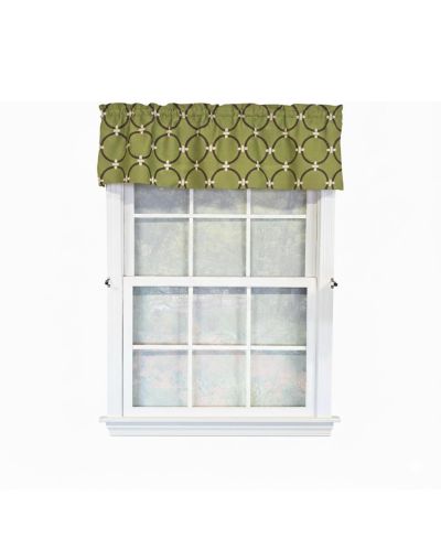 Занавеска RLF Home 100% Cotton High Quality Rings Tailored Window Valance 50" W X 12" L Green