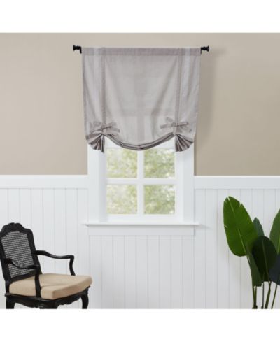 Kate Aurora Country Farmhouse Cotton Striped Rod Pocket Tie Up Window Curtain Panel