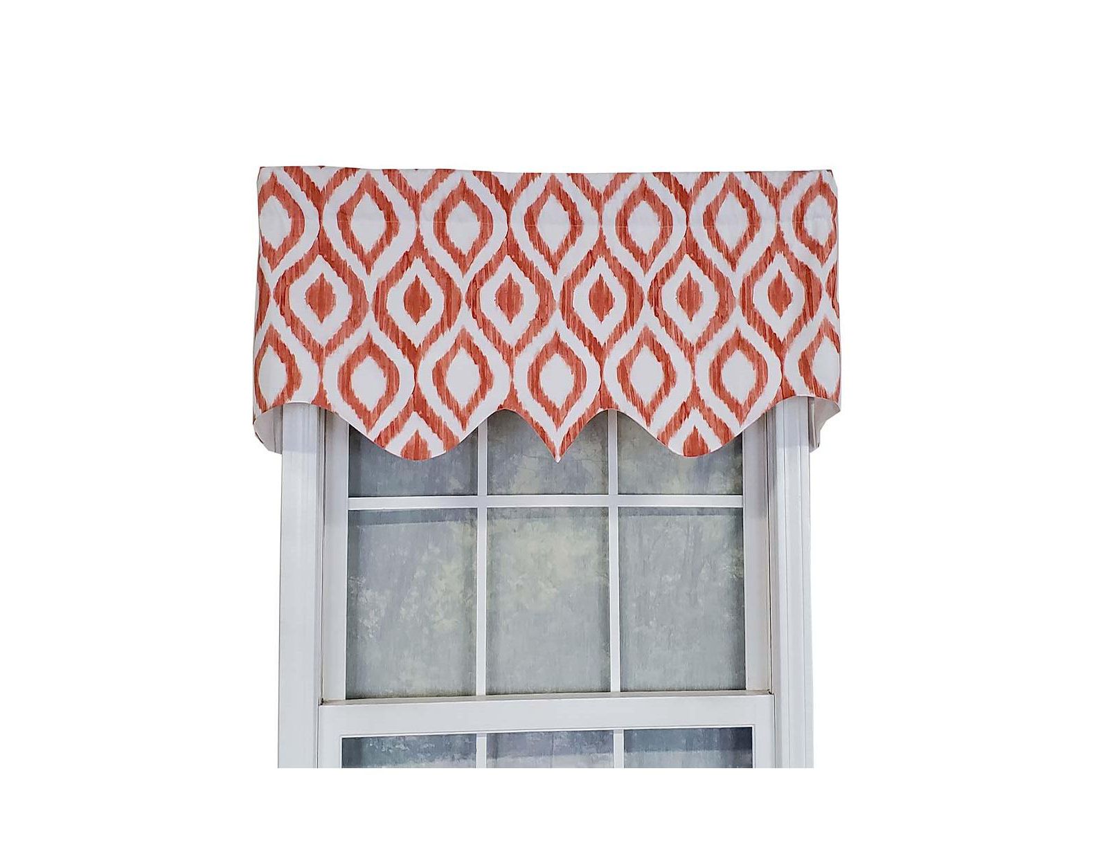 RLF Home Zamya Regal Window Treatment Premium Quality Valance 3" Rod Pocket 50" x 17" Tangerine