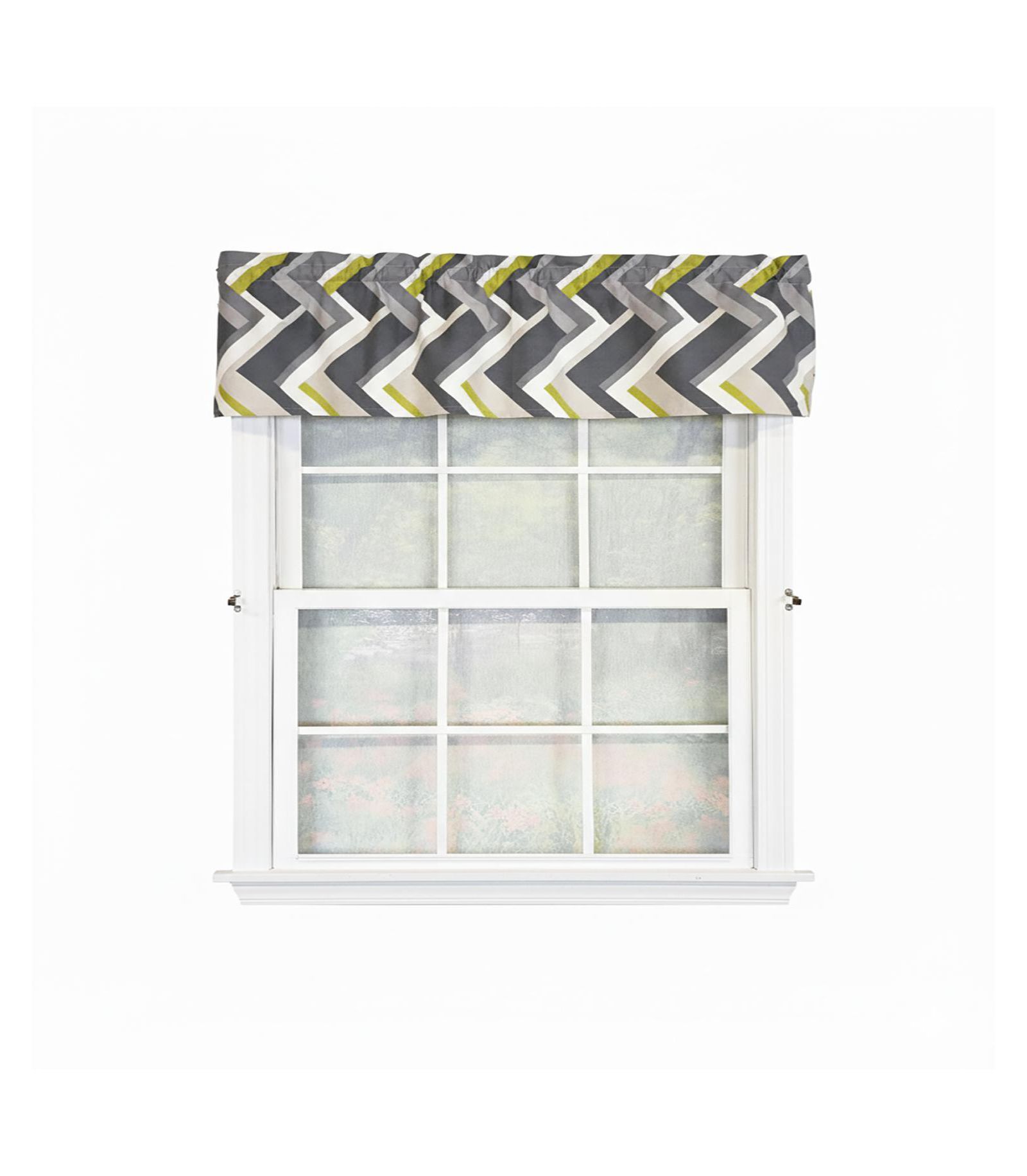 RLF Home 100% Cotton High Quality Legit Tailored Window Valance with 1.5" Rod Pocket 50" W X 12" L Gray