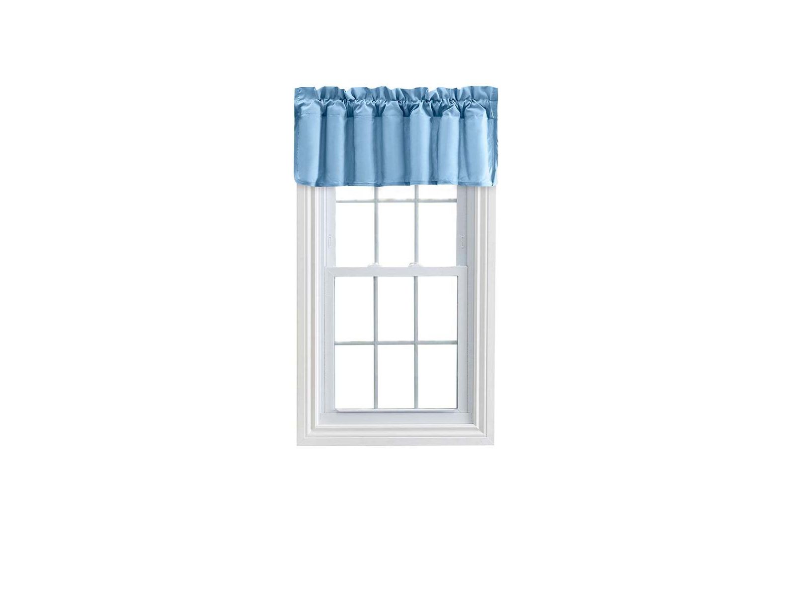 Ellis Stacey 3" Rod Pocket High Quality Fabric Solid Color Window Lined Filler Valance 42"x13" Slate