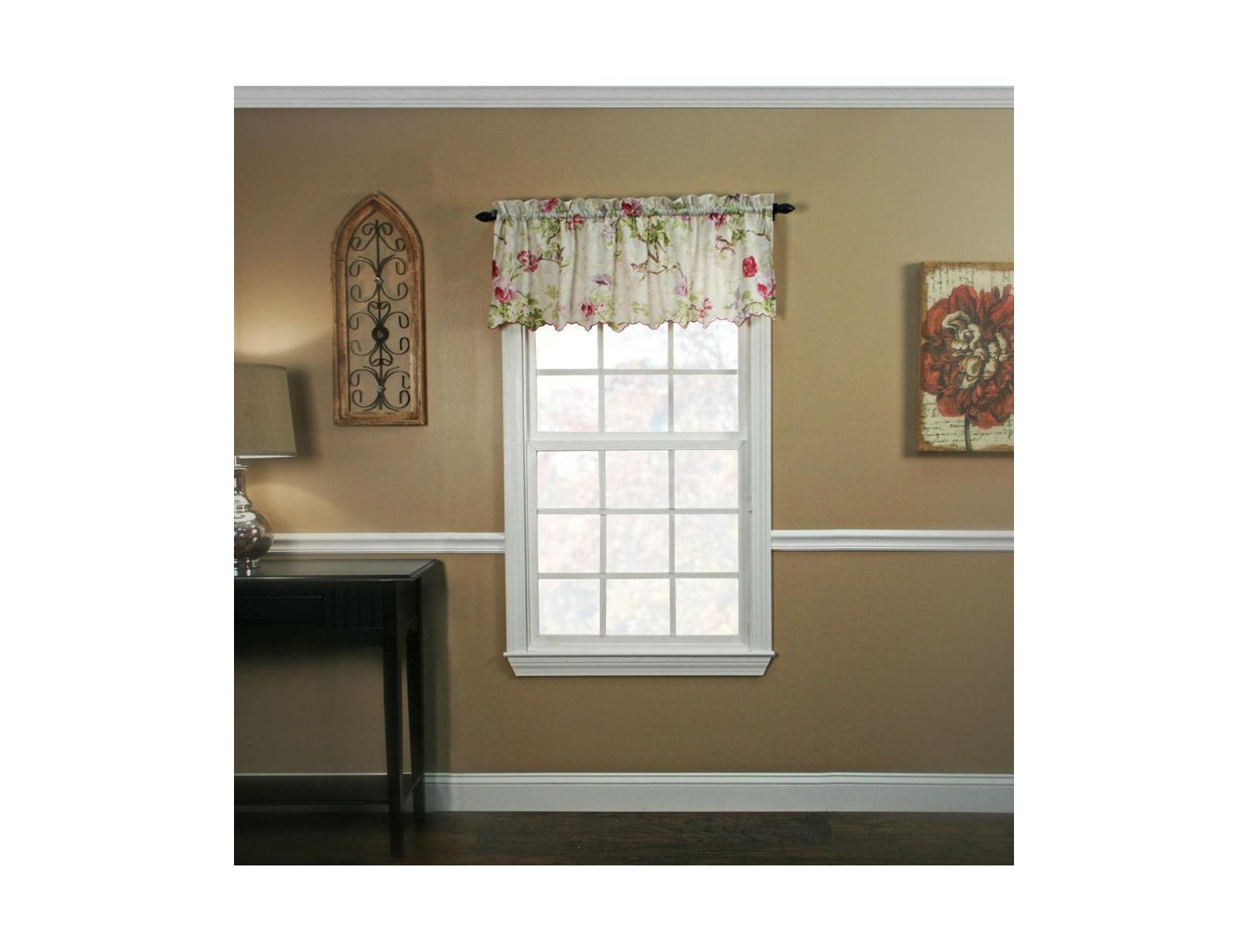 Ellis Curtain Balmoral High Quality Room Darkening Solid Color floral print fabric Window Valance