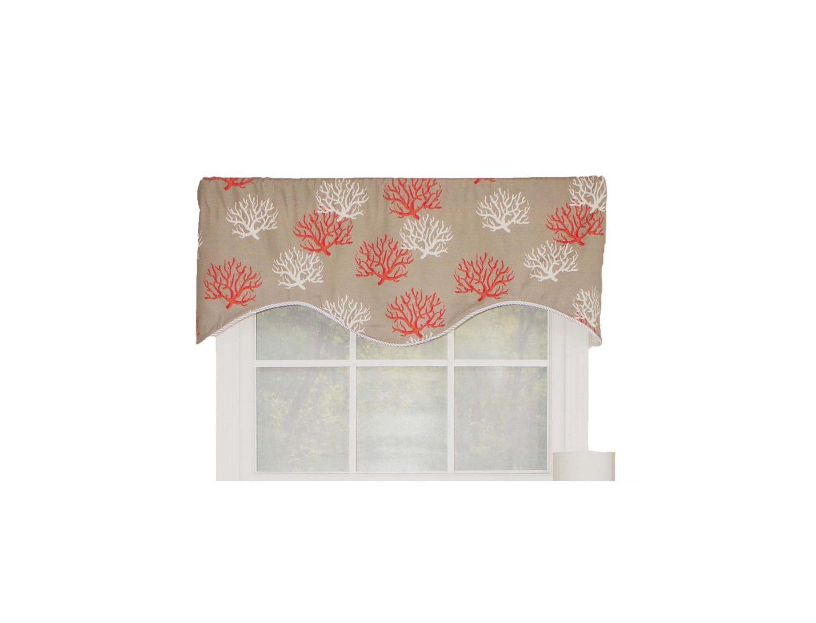 Занавеска RLF Home Sea Coral Cornice All Season 3" Rod Pocket 50" x 17"