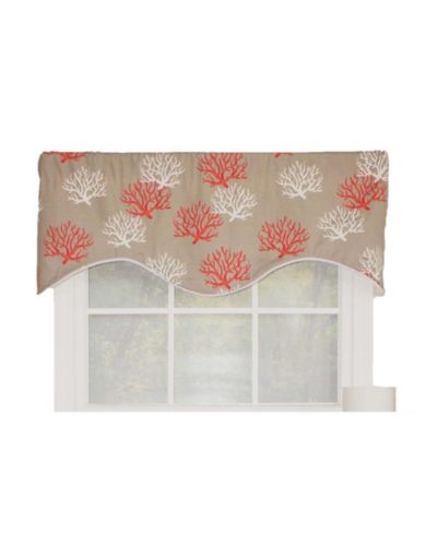 RLF Home Sea Coral Cornice All Season 3" Rod Pocket Valance 50" x 17"