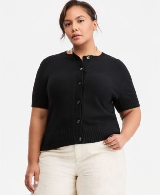 Кардиган On 34th Trendy Plus Size Short-Sleeve Button-Front