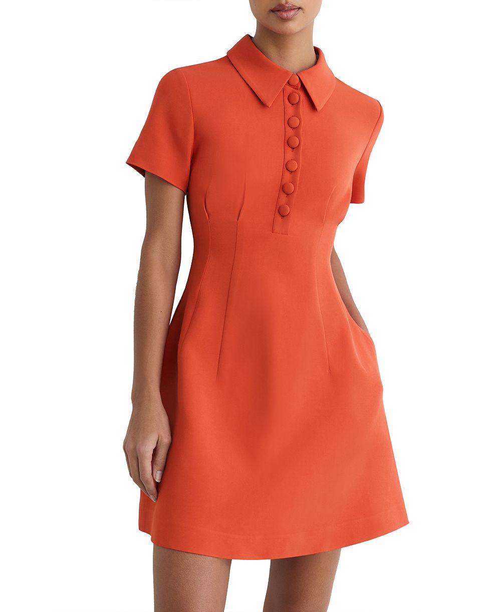 REISS Женское Half-Button Flippy Mini Dress