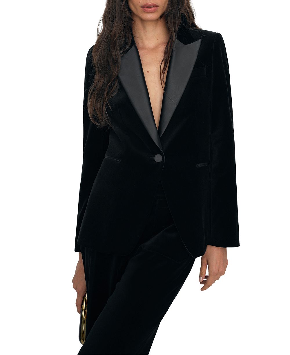 Женский жакет REISS Petite Myrtle из бархата с сатиновыми лацканами
