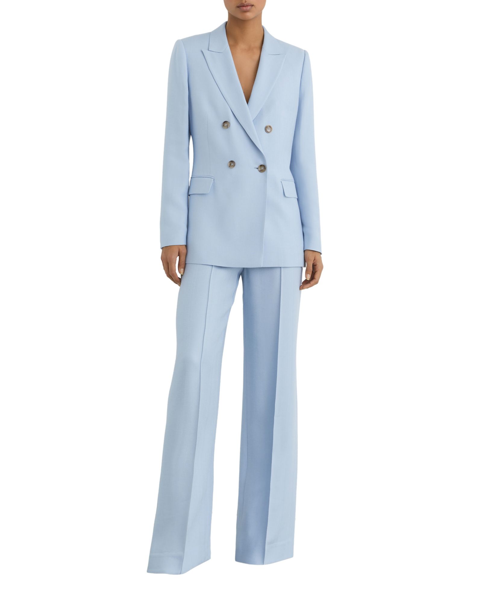 REISS Women's Double-Breasted Peak-Lapel Suit Blazer