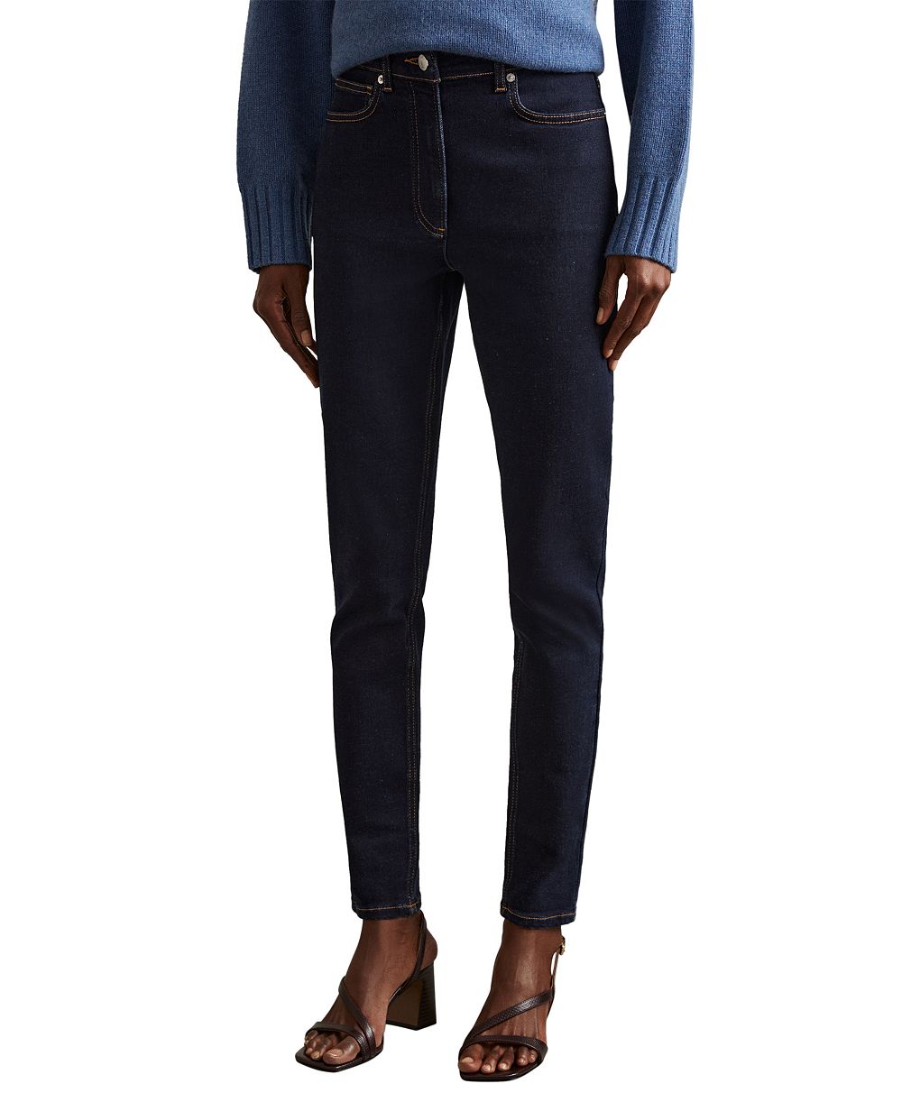 REISS Petite Hattie High-Waisted Dark Rinse Jeans