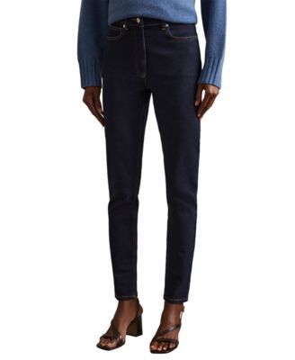 REISS Petite Джинсы Hattie с высокой талией и темной выцветшей отделкой