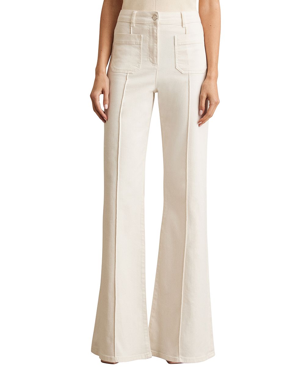 REISS Petite Sakura High-Waisted Flared Jeans