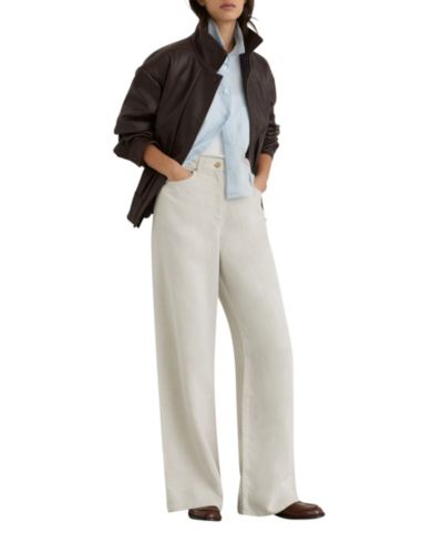Женские брюки REISS Carmen Linen Blend Wide-Leg