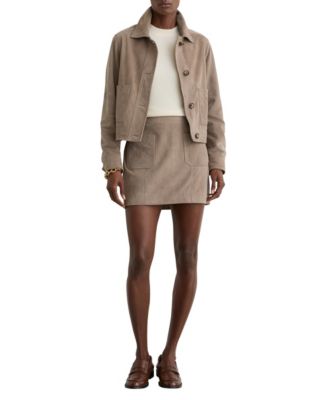 REISS женская мини-юбка из замши с накладными карманами