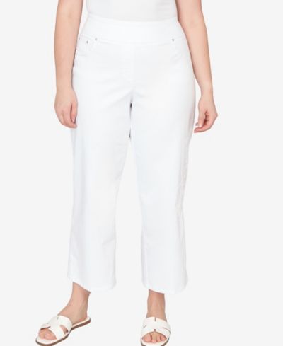 Ruby Rd. Plus Size Embroidered Stovepipe Pull On Jeans