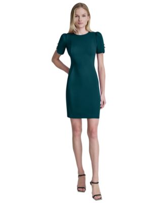 DKNY Women's Crewneck Short Sheath Dress