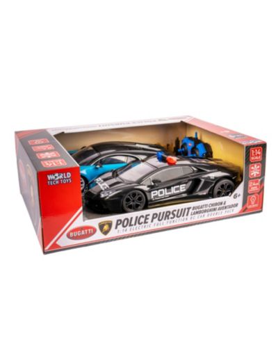 Радиоуправляемая машинка World Tech Toys Police Pursuit Bugatti Chiron 1:14 Lamborghini Aventador
