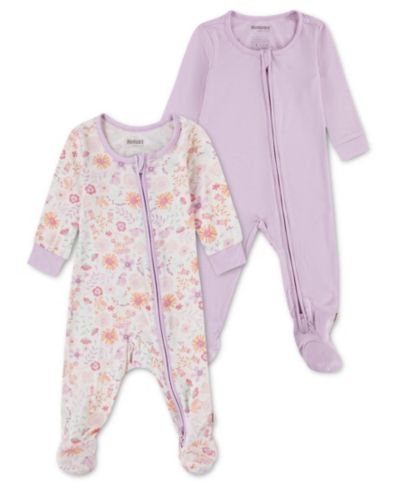 Huggies Baby Girls' Viscose Long-Sleeve Coverall, 2-Pack