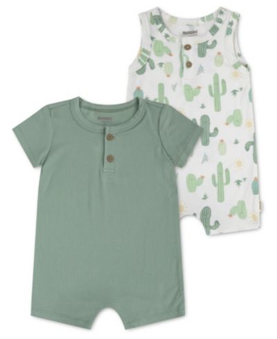 Huggies Baby Boys' Henley Neck Romper, 2-Pack