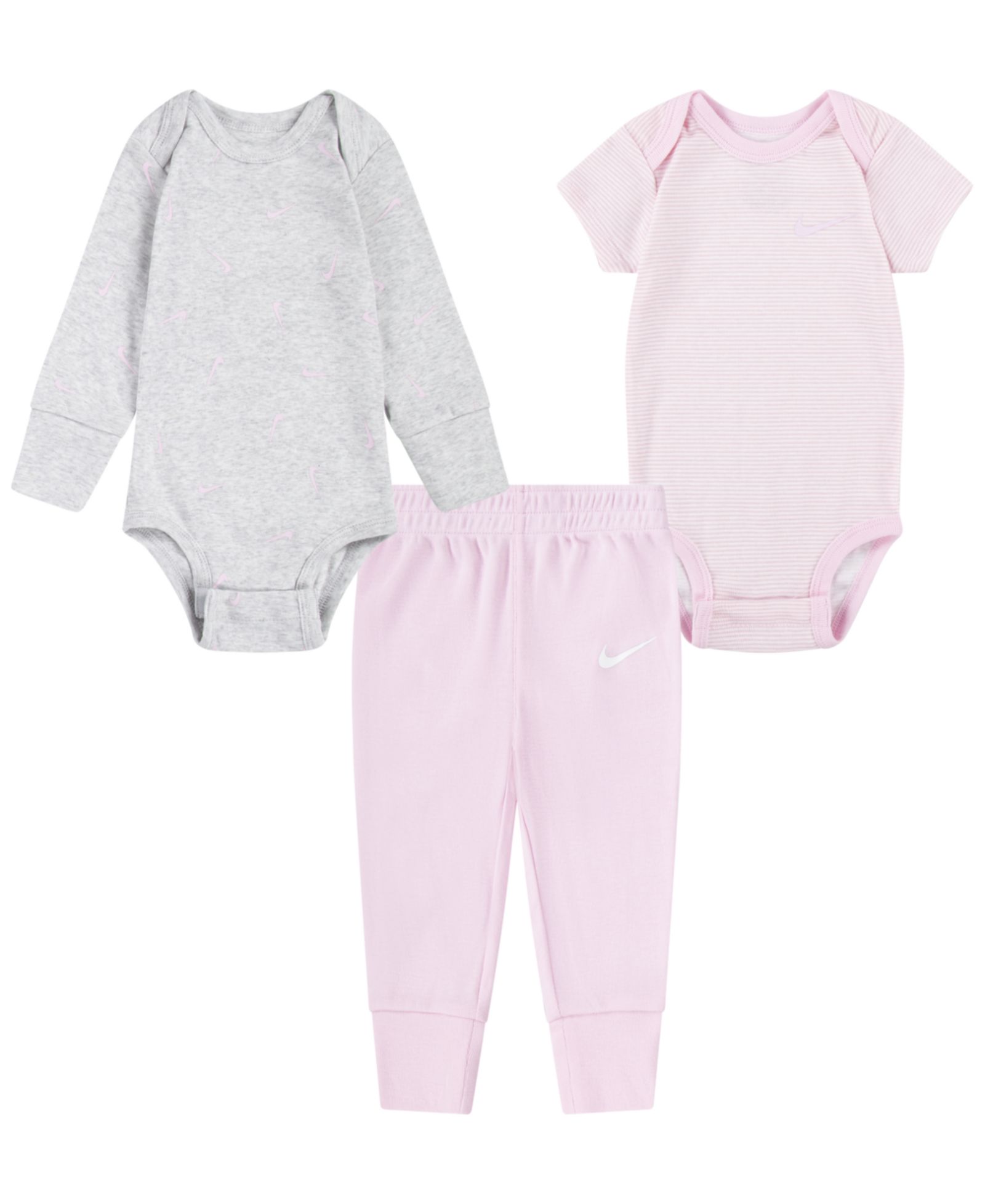 Nike Baby Boys' and Girls' Crewneck Bodysuits and Pants, 3-Piece Set