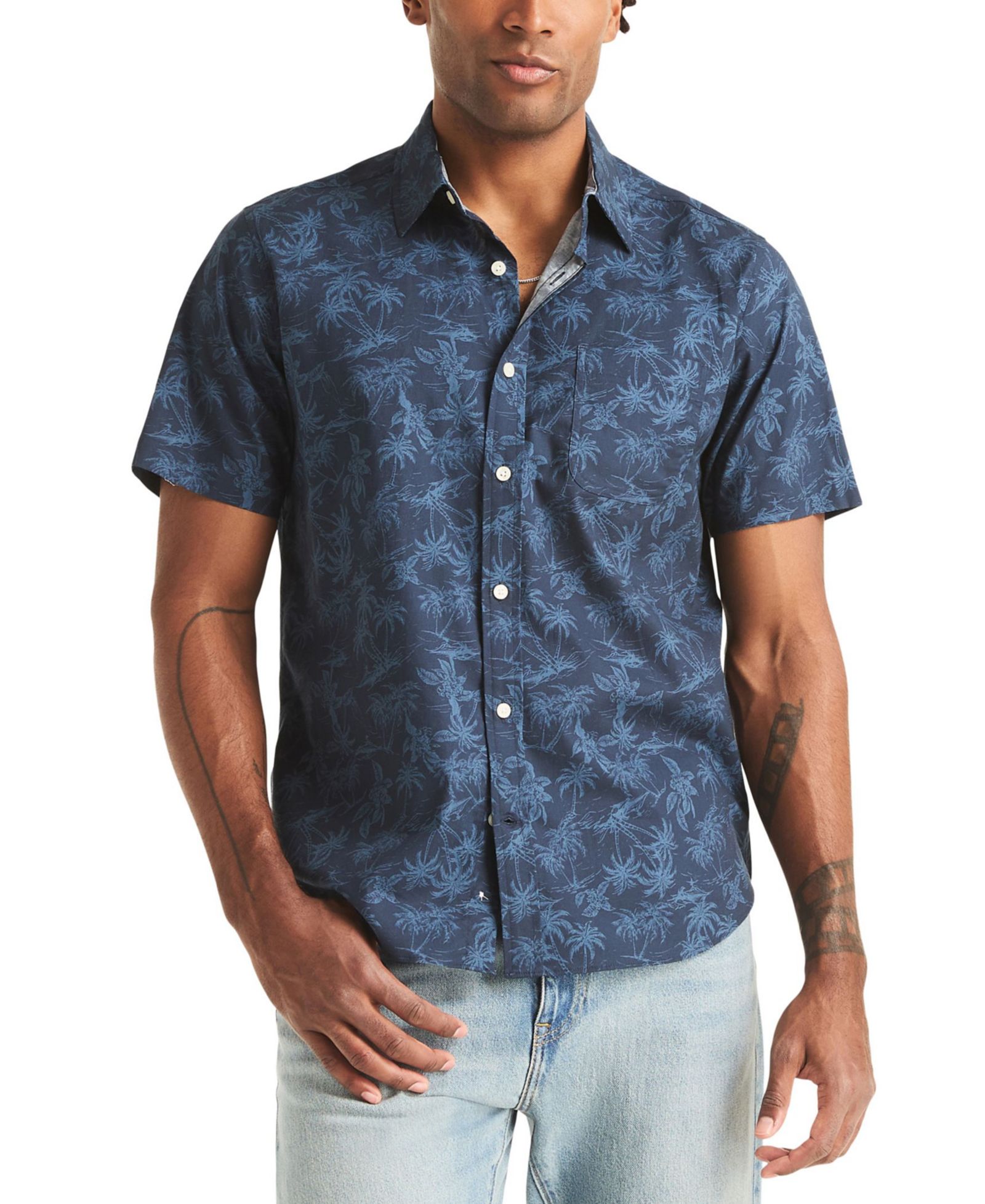 Nautica Men's Short-Sleeve Palm Tree Printed Shirt