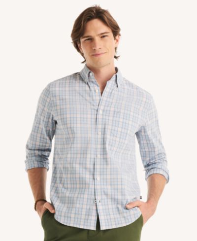 Мужская клетчатая рубашка Nautica Classic-Fit с длинным рукавом