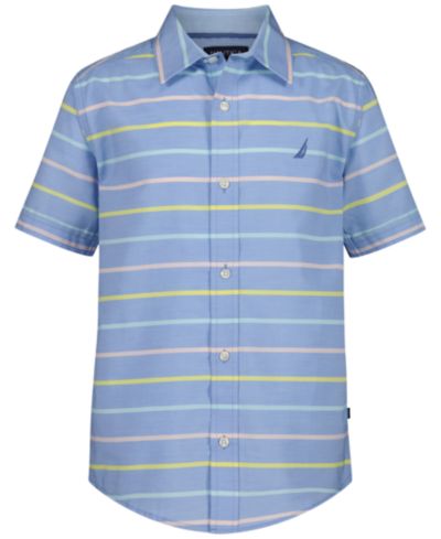 Детская рубашка Nautica 8-20 Stripe Short-Sleeve Woven