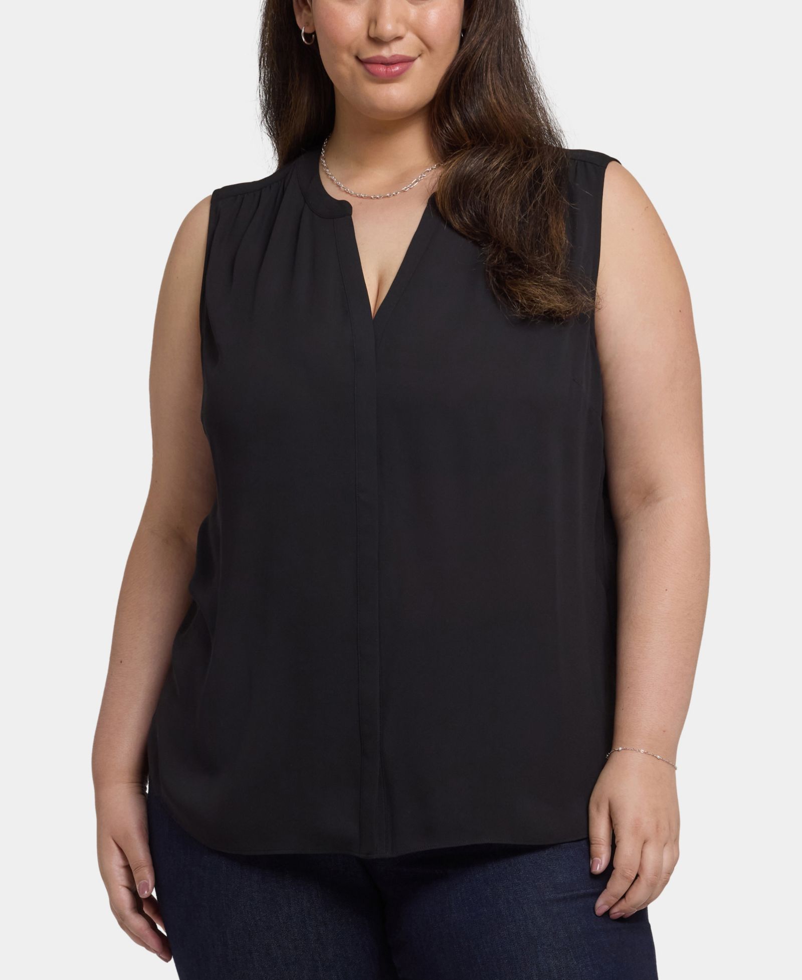 Блузка NYDJ Plus Size без рукавов с защипами
