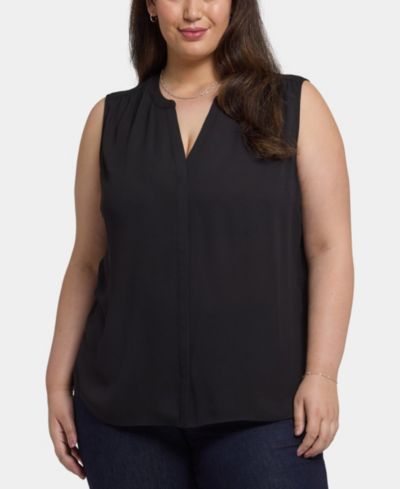 Блузка NYDJ Plus Size без рукавов с защипами