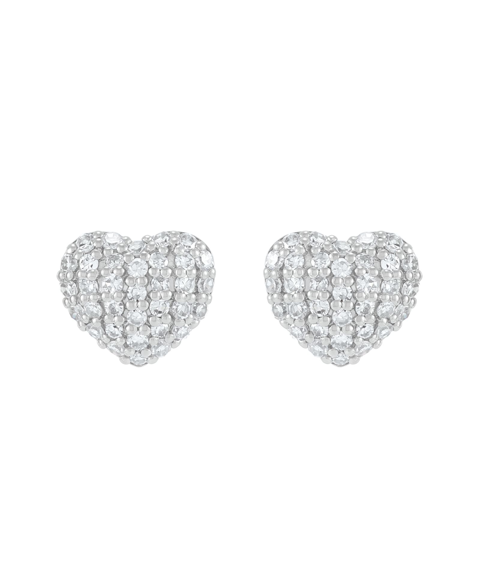Macy's серьги-гвоздики с бриллиантовым сердцем (1/2 ct. t.w.) из стерлингового серебра и родия