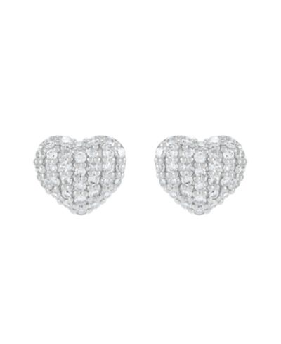 Macy's серьги-гвоздики с бриллиантовым сердцем (1/2 ct. t.w.) из стерлингового серебра и родия