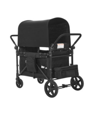 SUGFIT Wagon Stroller for 4 Kids Folding Quad Stroller with Canopy 330 LB Capacity