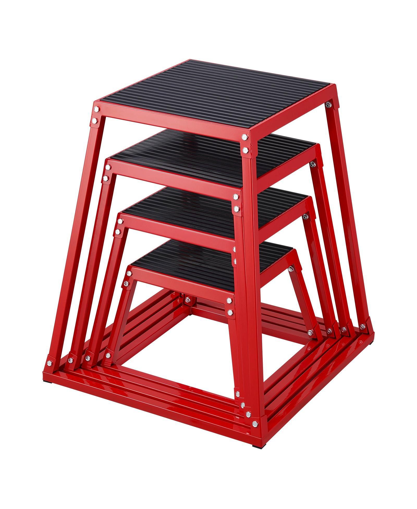 SUGFIT Plyo Jump Box Set 12/18/24/30" Agility Training Box Red