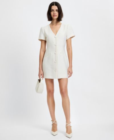 Женское мини-платье French Connection Structured Taffeta V-Neck