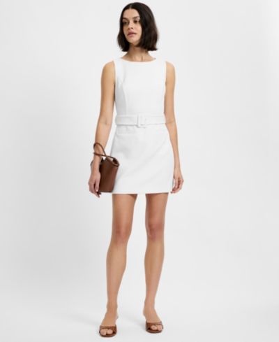 French Connection Women's Azra Twill Belted Back Zipper Mini Dress