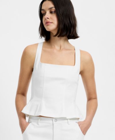 French Connection Женский топ French Connection Inez Twill Square Neck Peplum