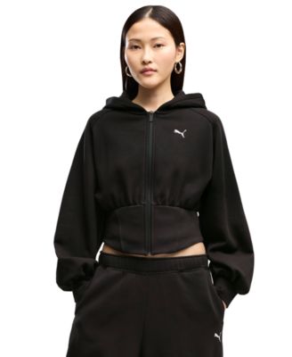Puma Women's Street Glam Bedazzled Balloon-Sleeve Full-Zip Hoodie