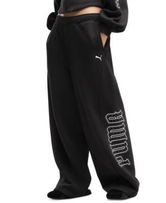 Puma Women's Street Glam Wide-Leg Slouchy Fleece Pants