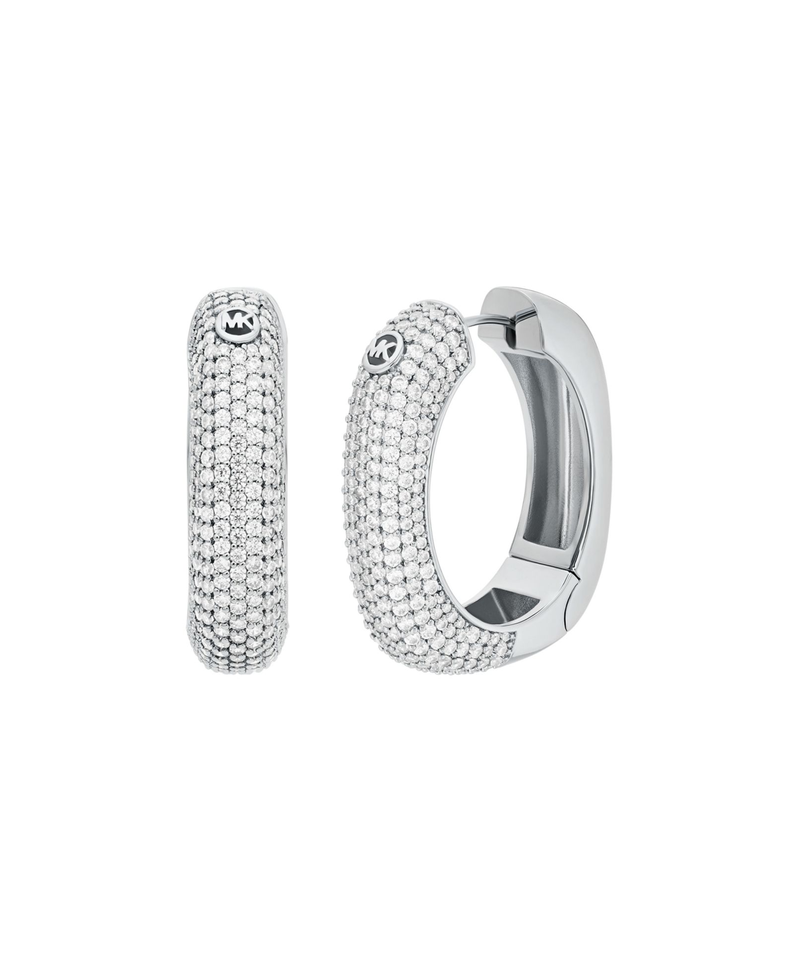 Серьги-кольца Michael Kors, серебристый цвет, латунь