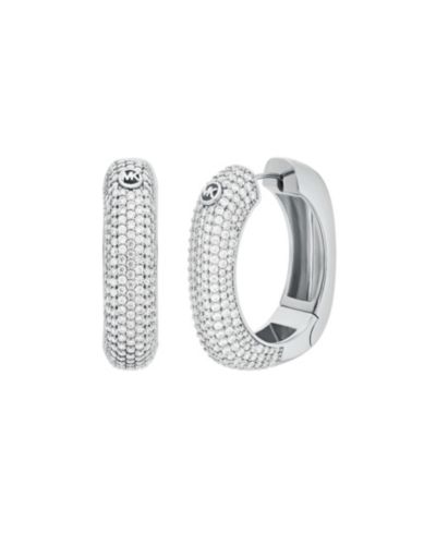 Серьги-кольца Michael Kors, серебристый цвет, латунь