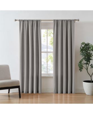 Brooklyn Loom 100% Cotton 200 Thread Count Percale Drape Pair 2 Piece Window Curtain