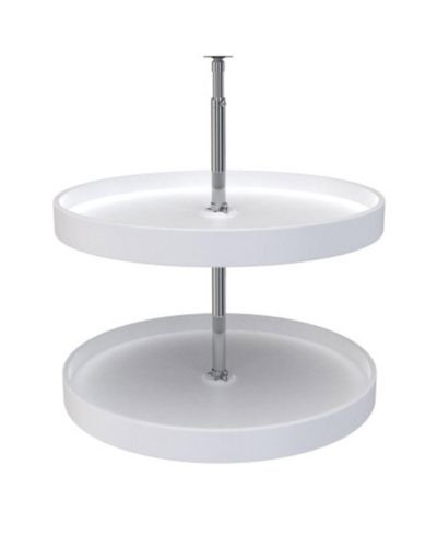 Rev-A-Shelf 24'' Lazy Susan Full-Circle Polymer 2-Shelf, White, 6012-24-11-52