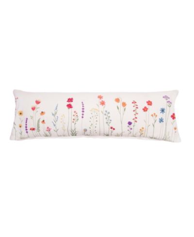 Вытянутая декоративная подушка C&F Home Botanical Field с вышивкой, 12" x 36