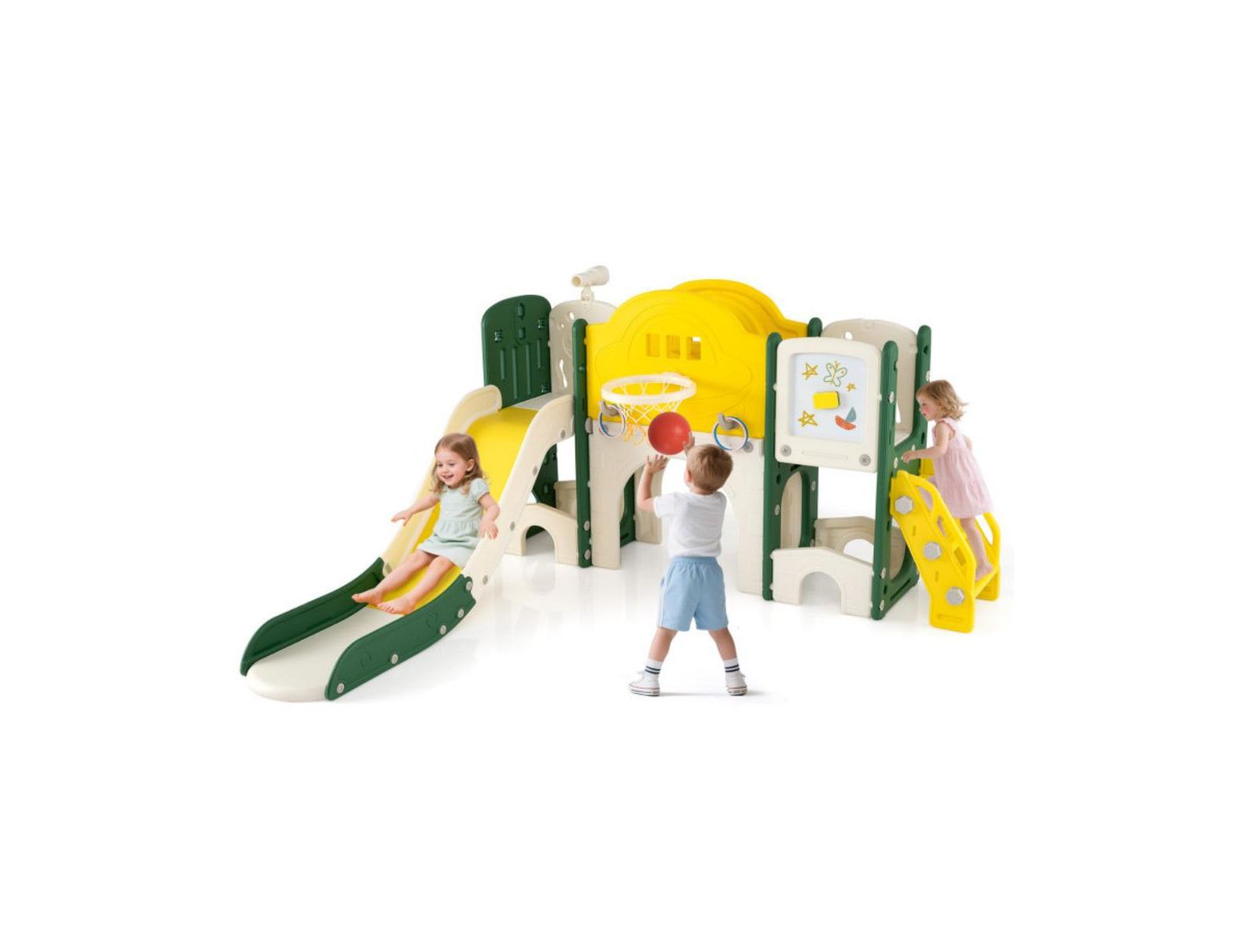 Hongge Toddler 10-in-1 Slide and Climber Playset