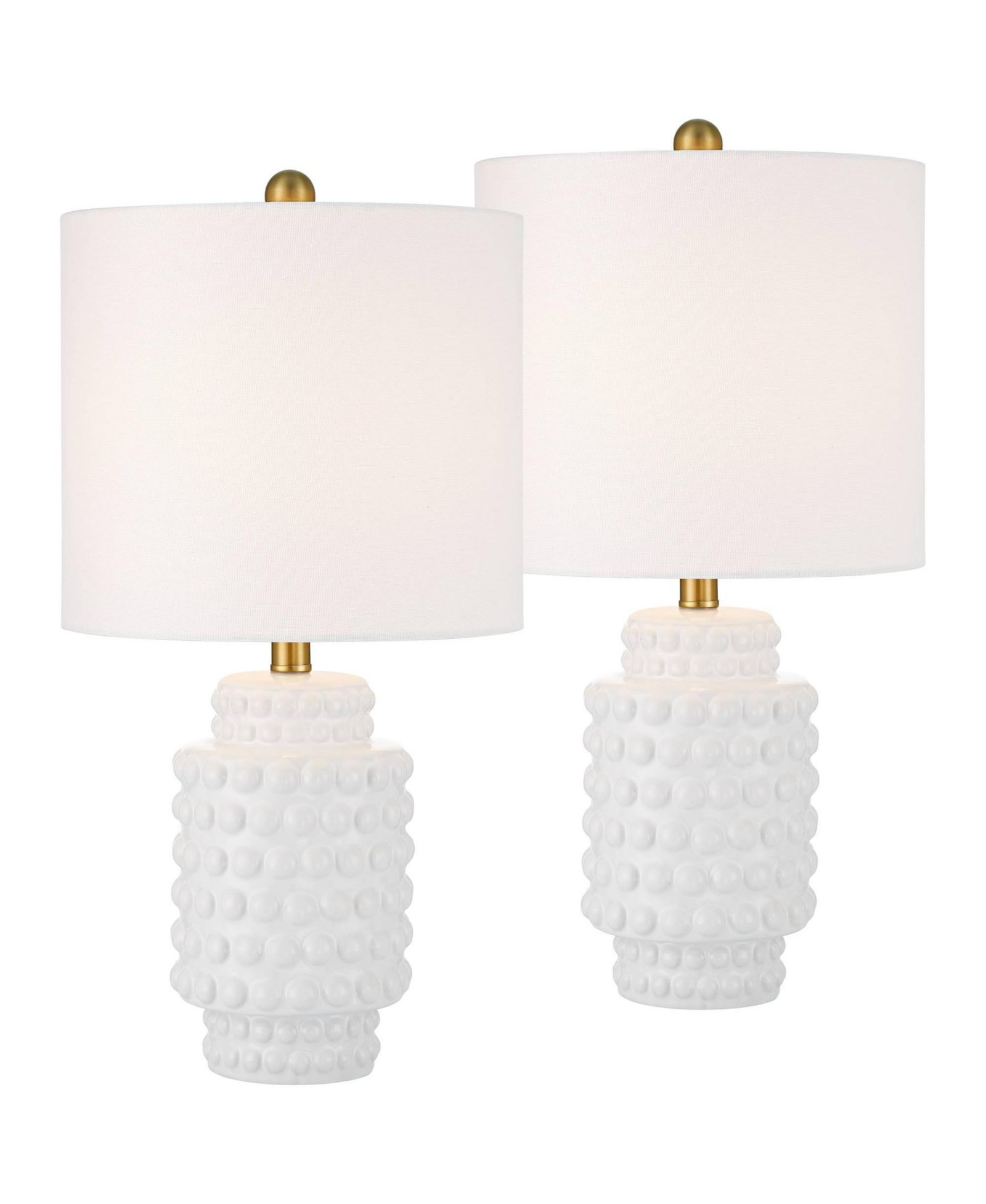 Набор настольных ламп 360 Lighting 2-Piece Hobnail 22 1/2" High Small Modern Accent 3-Way
