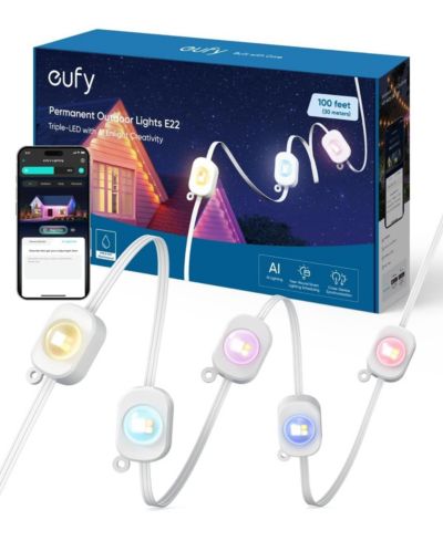 eufy уличные прожекторы Permanent Outdoor Lights E22, 50ft с 30 Triple-LED Lights